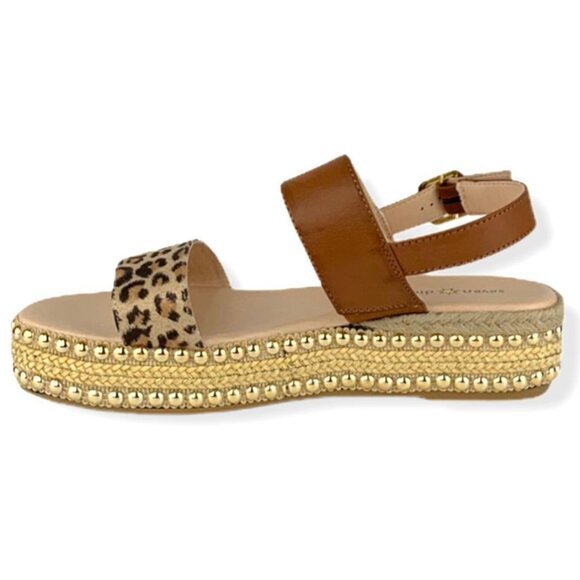 Seven Dials BERENICE Women's Espadrilles Flatform Sandals Tan/Leopard Size 9.5 - Picture 2 of 11